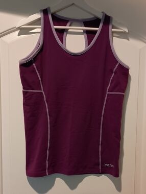 Marmot Women's Fitted Plum Tank with Light Lavender Trim Large